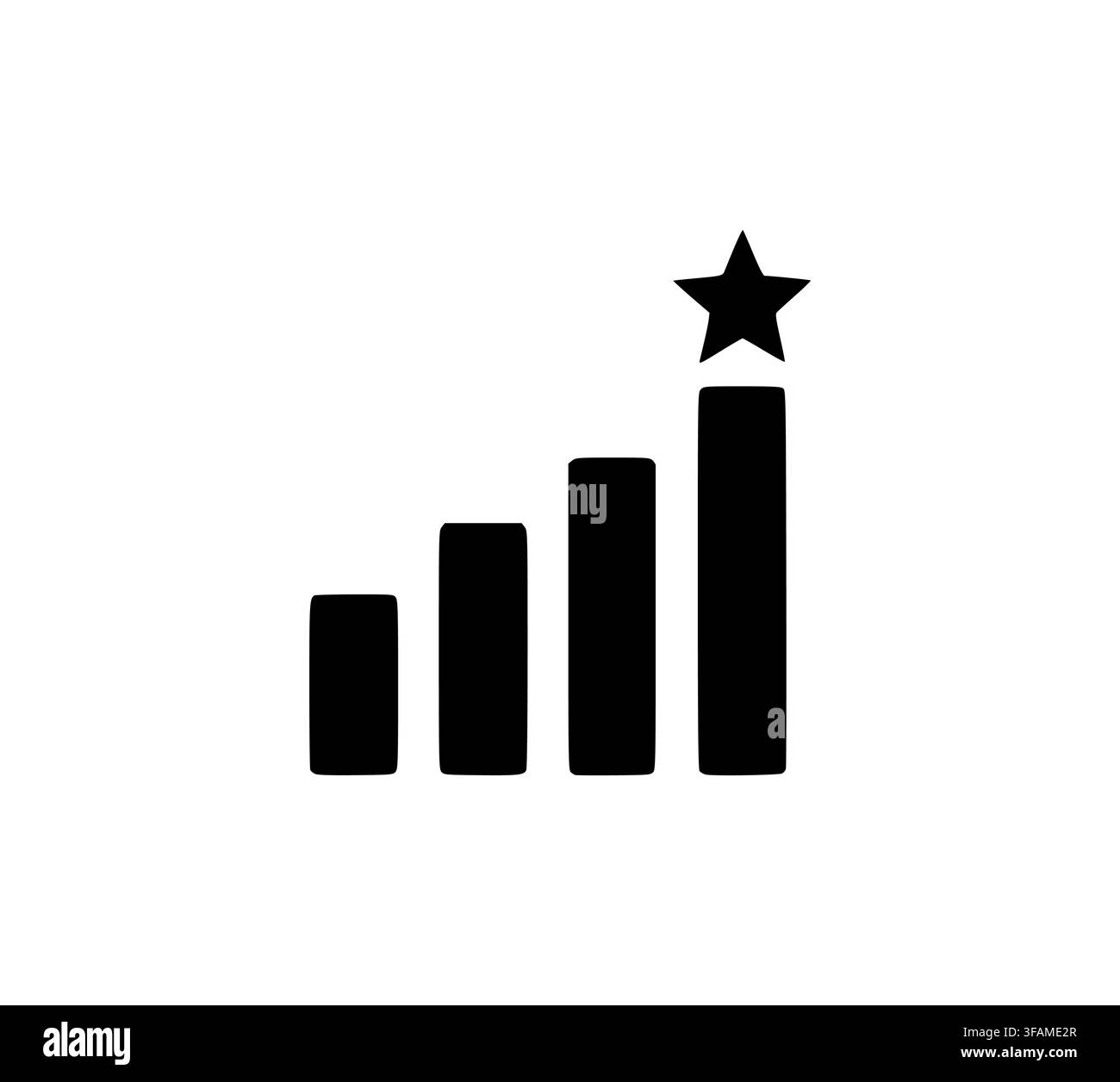 Star Ranking Bar Chart Vector Icon Symbolizing High Performance Stock Vector