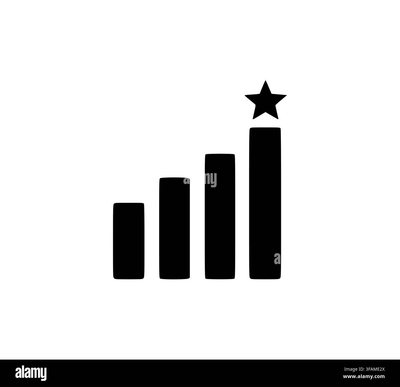 Top Performance Rating Chart Vector Icon Representing Star Achievement Stock Vector
