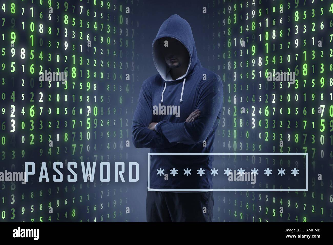 Hackers in a digital security concept Stock Photo