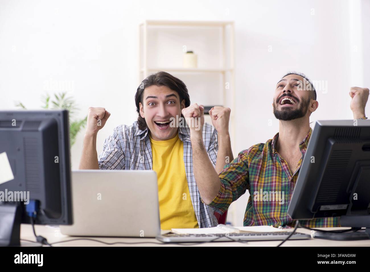 Two IT specialists working in an office Stock Photo