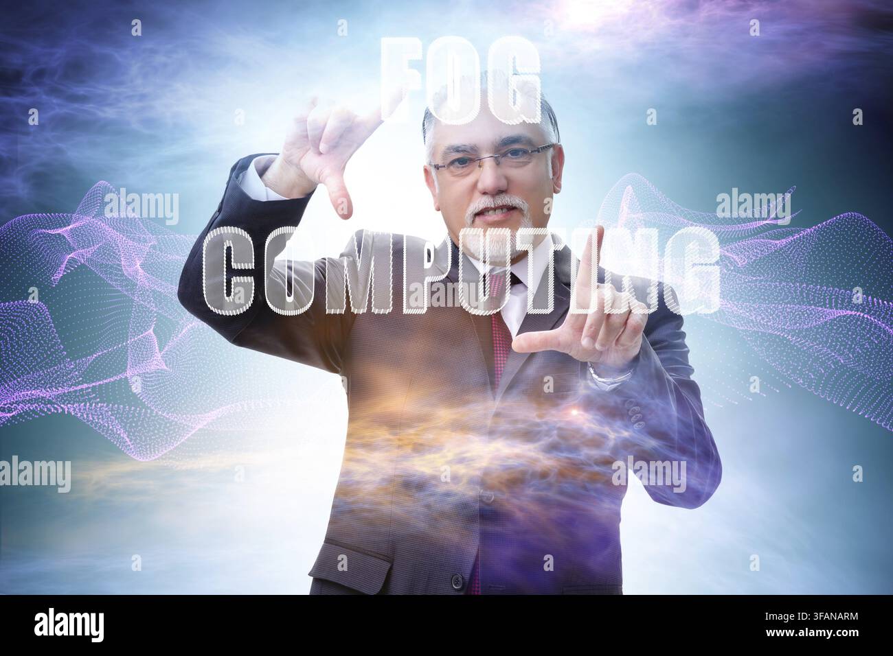 The concept of cloud edge and fog computing Stock Photo