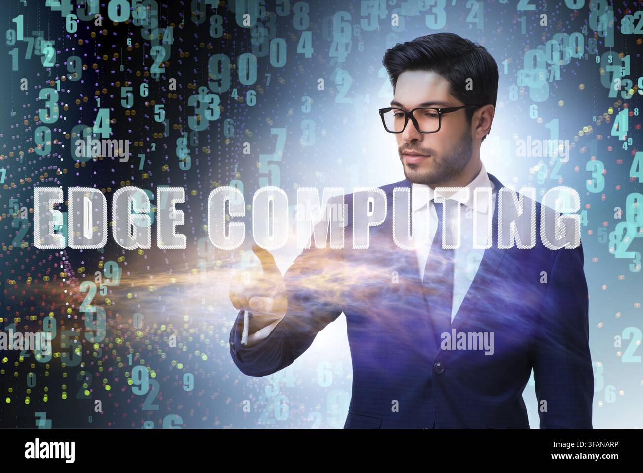 The concept of cloud edge and fog computing Stock Photo