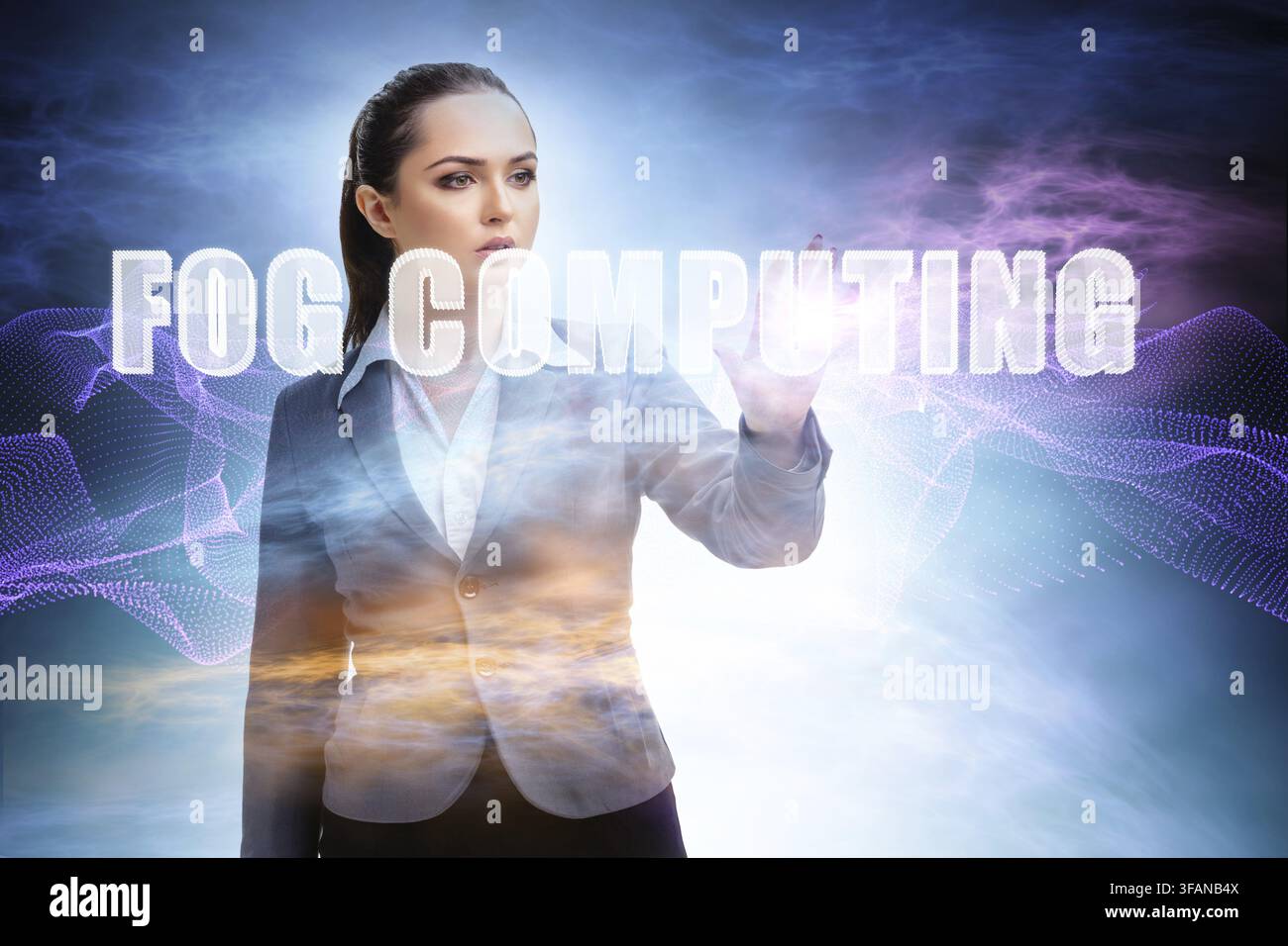 The concept of cloud edge and fog computing Stock Photo
