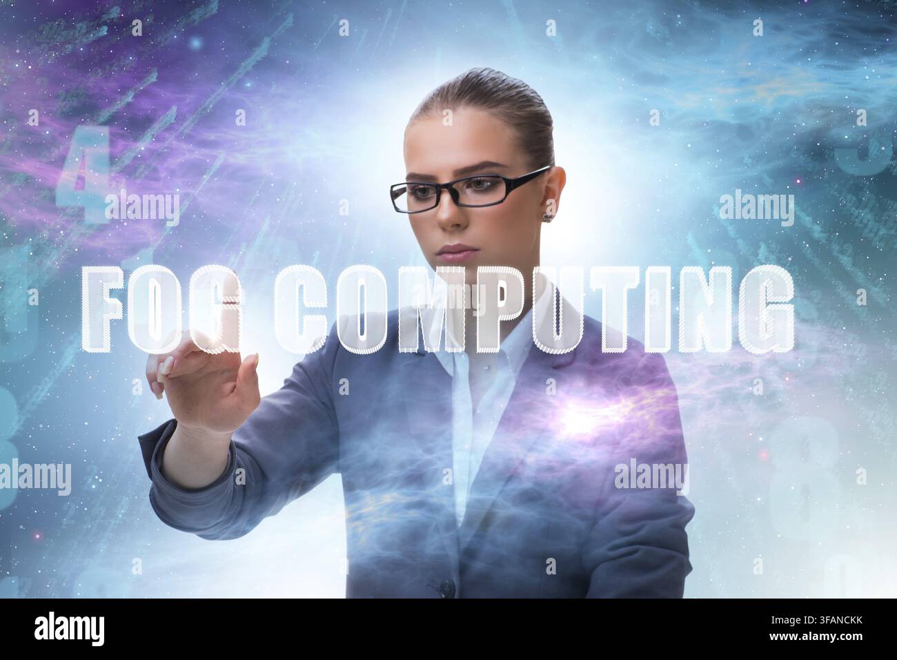 The concept of cloud edge and fog computing Stock Photo