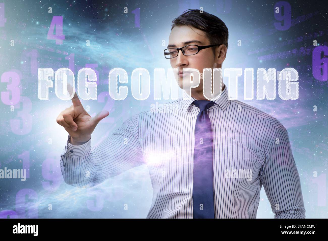 The concept of cloud edge and fog computing Stock Photo