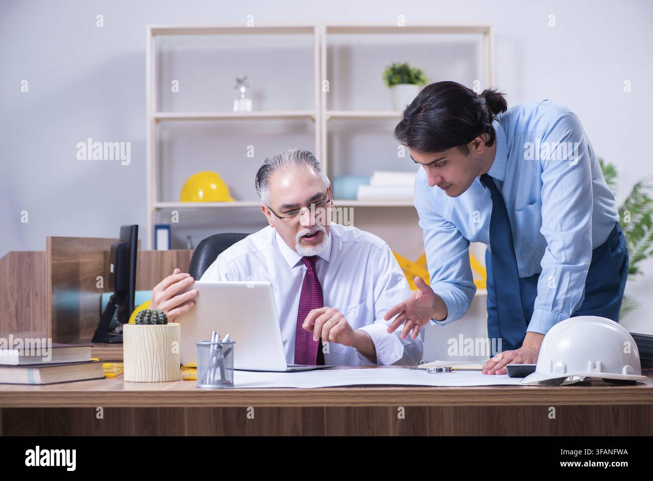 Two architects are working on the project Stock Photo