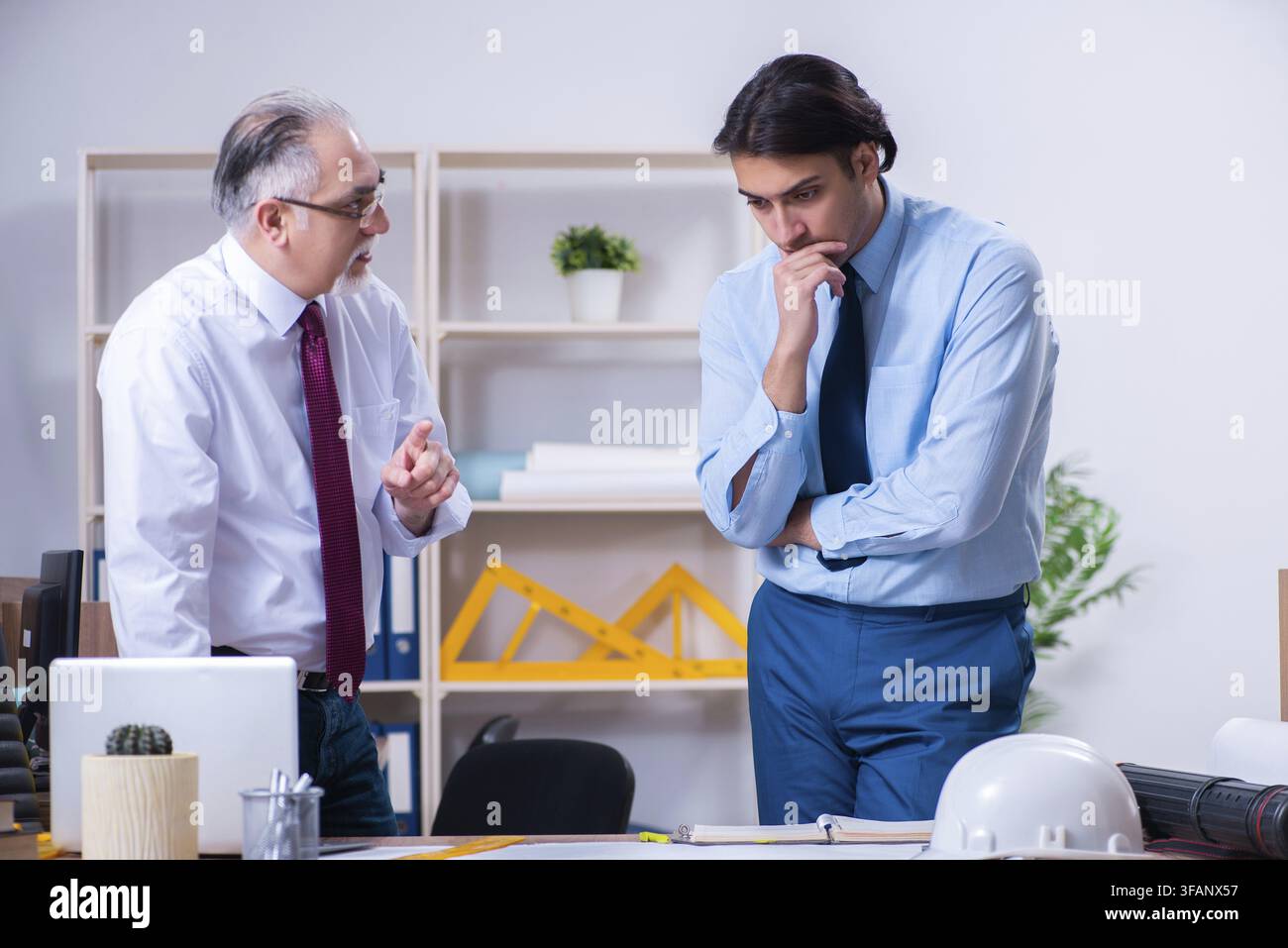 Two architects are working on the project Stock Photo