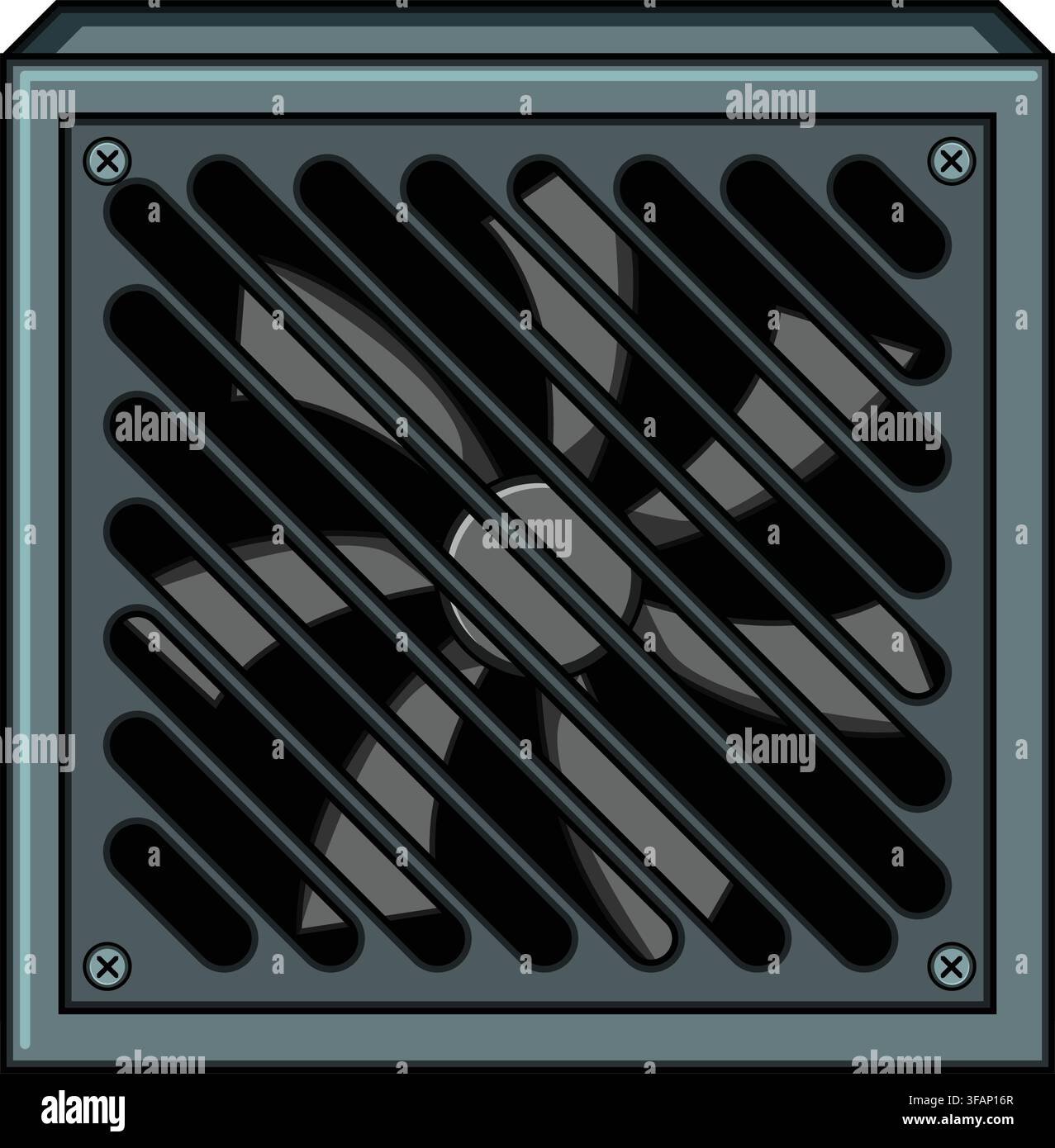 Computer power supply unit fan cooling technology Stock Vector