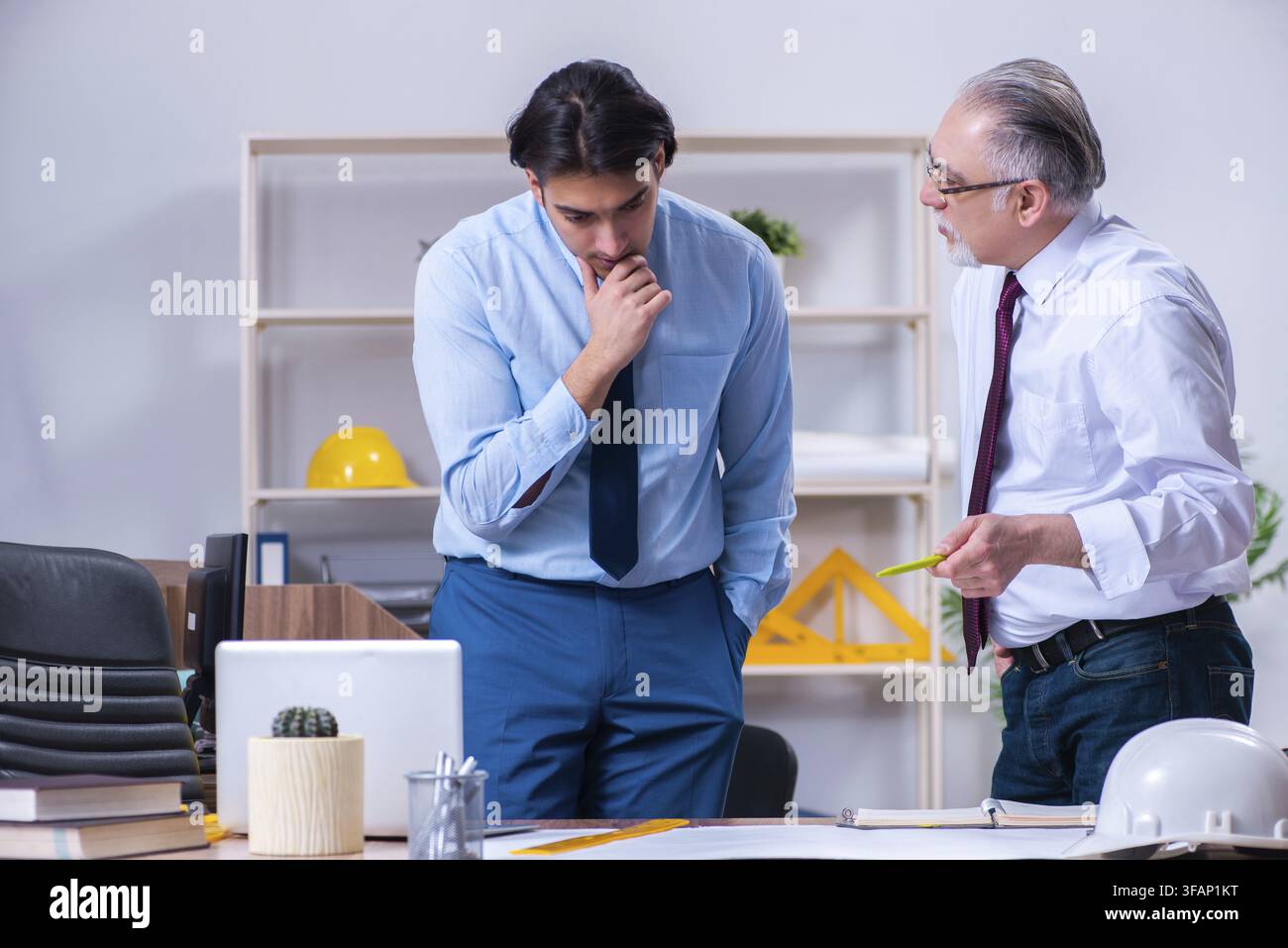 Two architects are working on the project Stock Photo