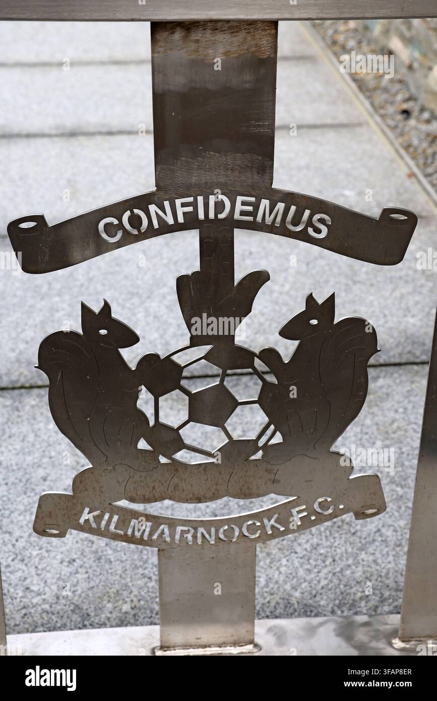 Kilmarnock FC - Rugby Park crest logo of club Confidemus Stock Photo