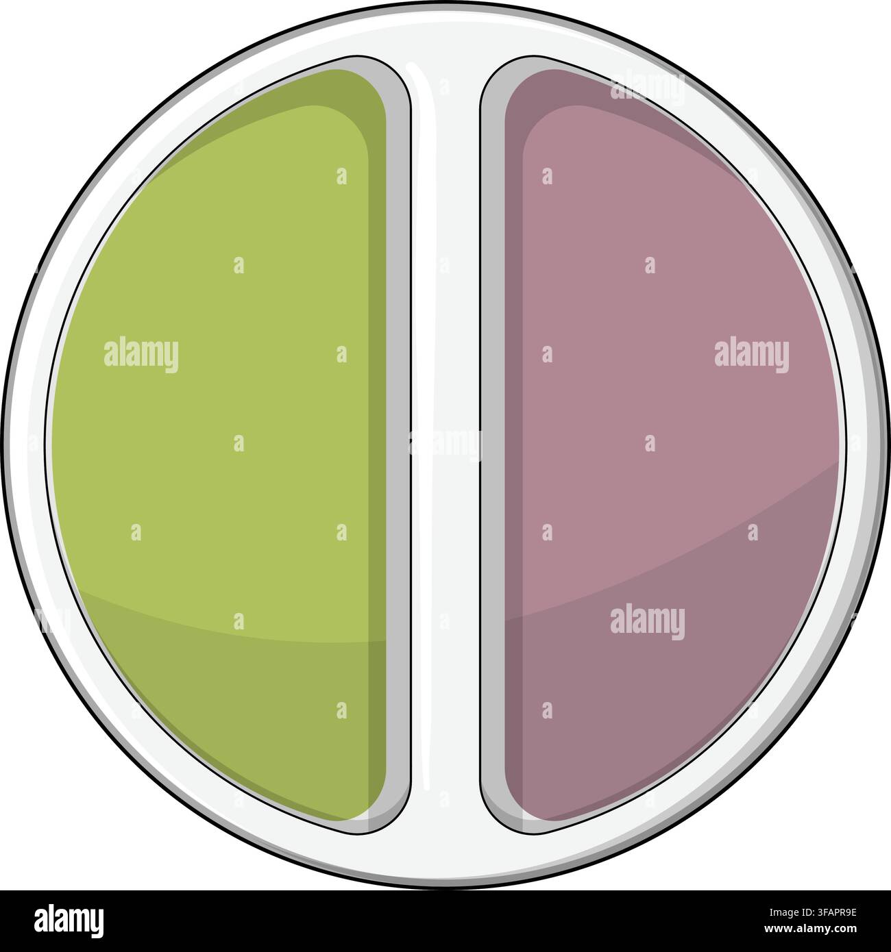 Divided plate for healthy eating and portion control Stock Vector