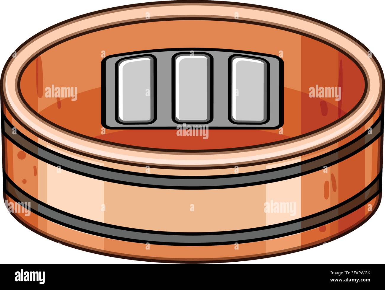 Smart ring charging dock with full battery level Stock Vector