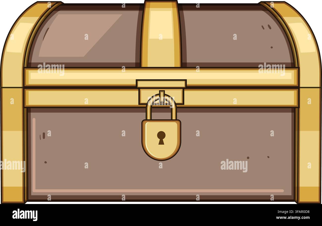 Treasure chest having padlock with keyhole concept Stock Vector