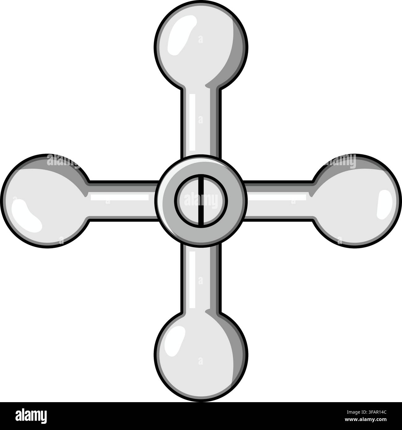 Valve handle turning water control system Stock Vector