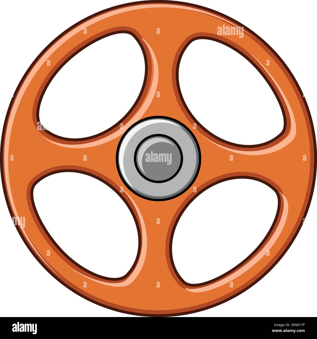 Orange industrial valve handle turning control wheel Stock Vector