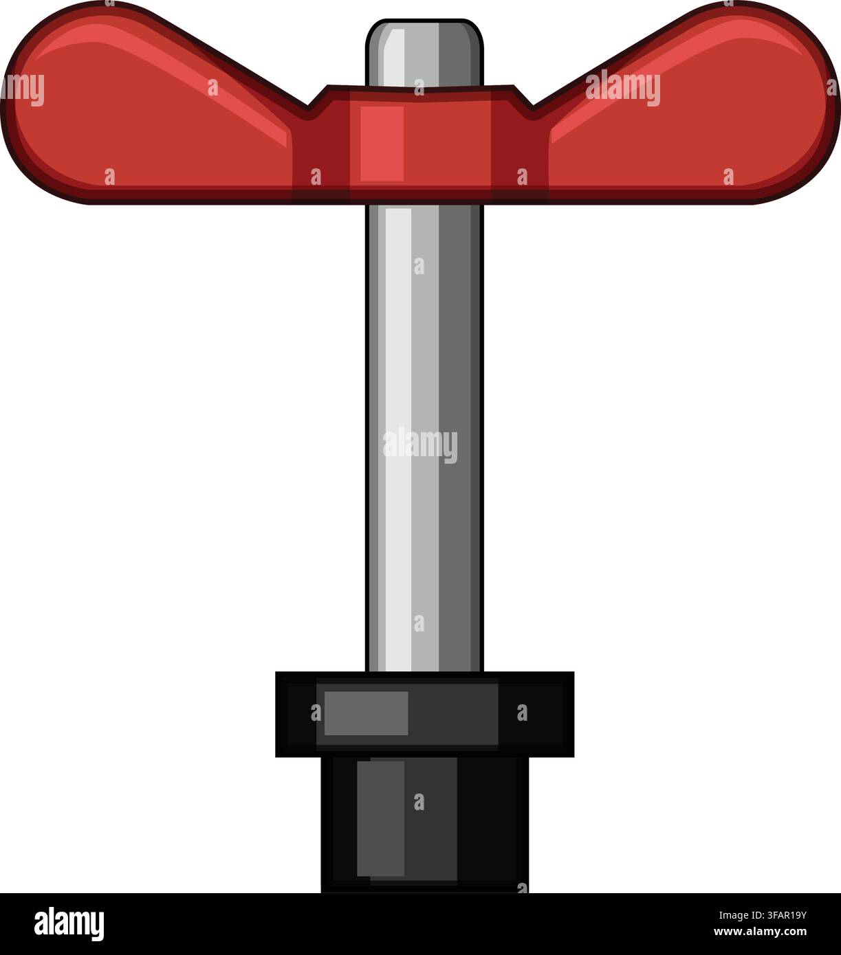 Red winged valve handle turning adjusting mechanism Stock Vector