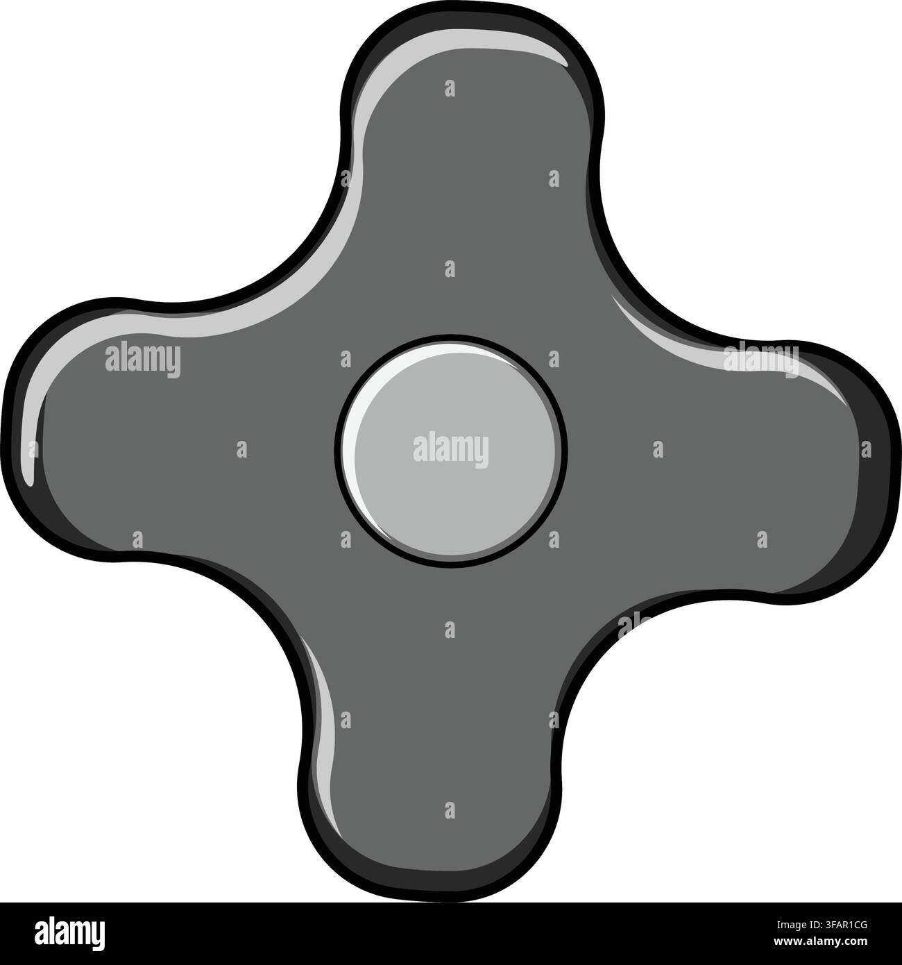 Gray industrial valve handle with a simple design Stock Vector