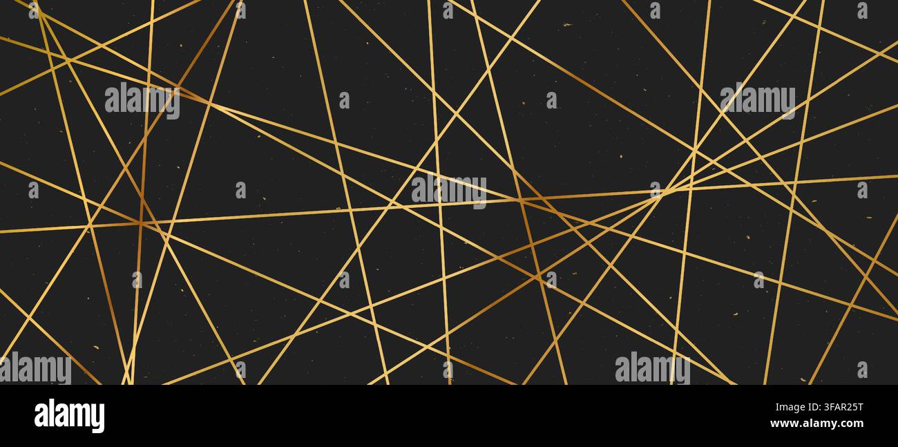Straight random chaotic geometric lines form striking abstract vector pattern. Stock Vector