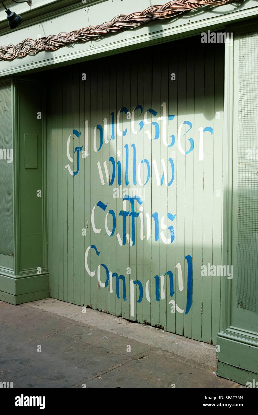 Double doors for the gloucester willow coffins company Stock Photo