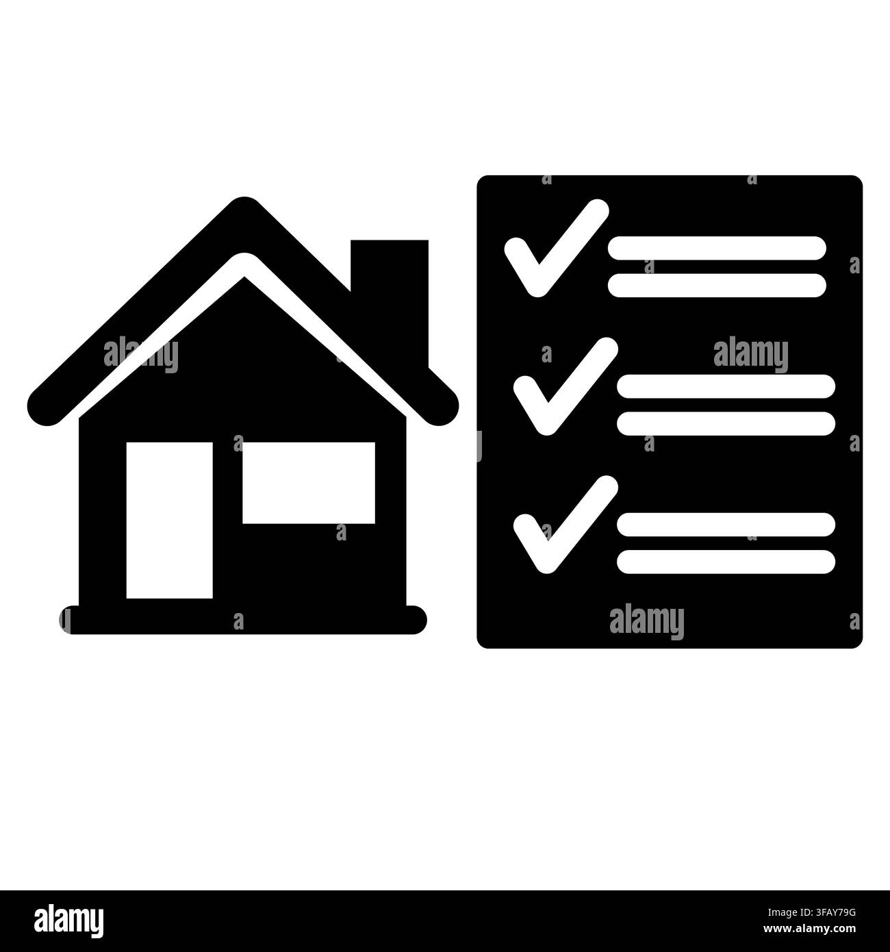 White house outline symbol checkmark hi-res stock photography and ...