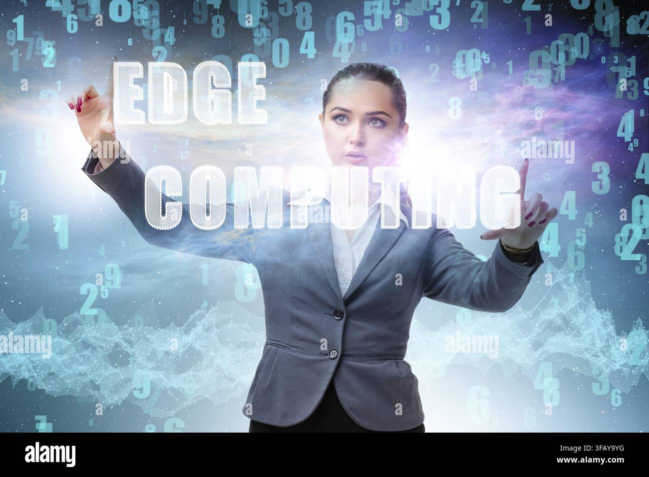 The concept of cloud edge and fog computing Stock Photo