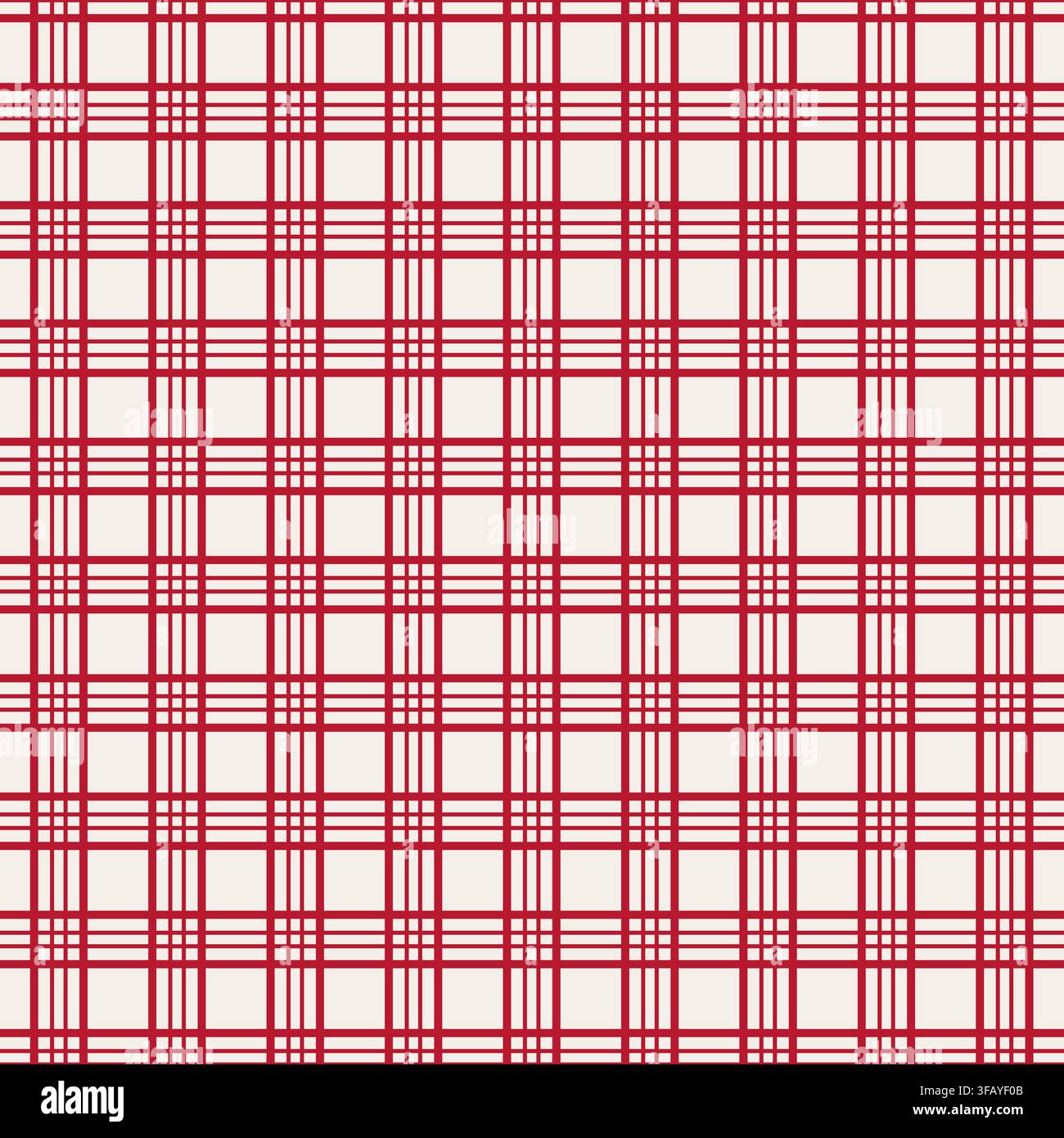 Crimson Plaid Checkered Tartan Print Stock Vector