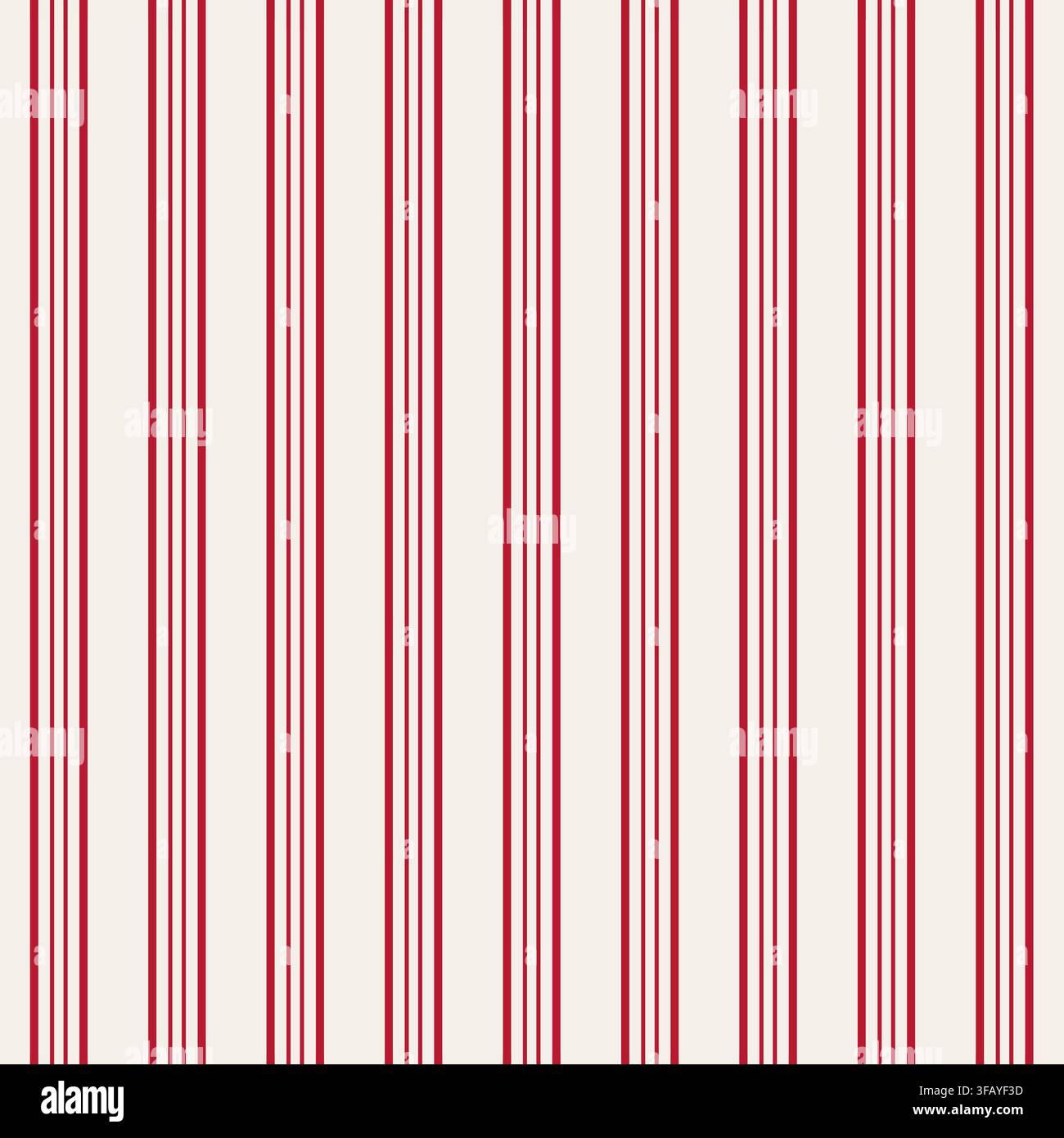 Striped Cream Crimson Geometric Pattern Stock Vector