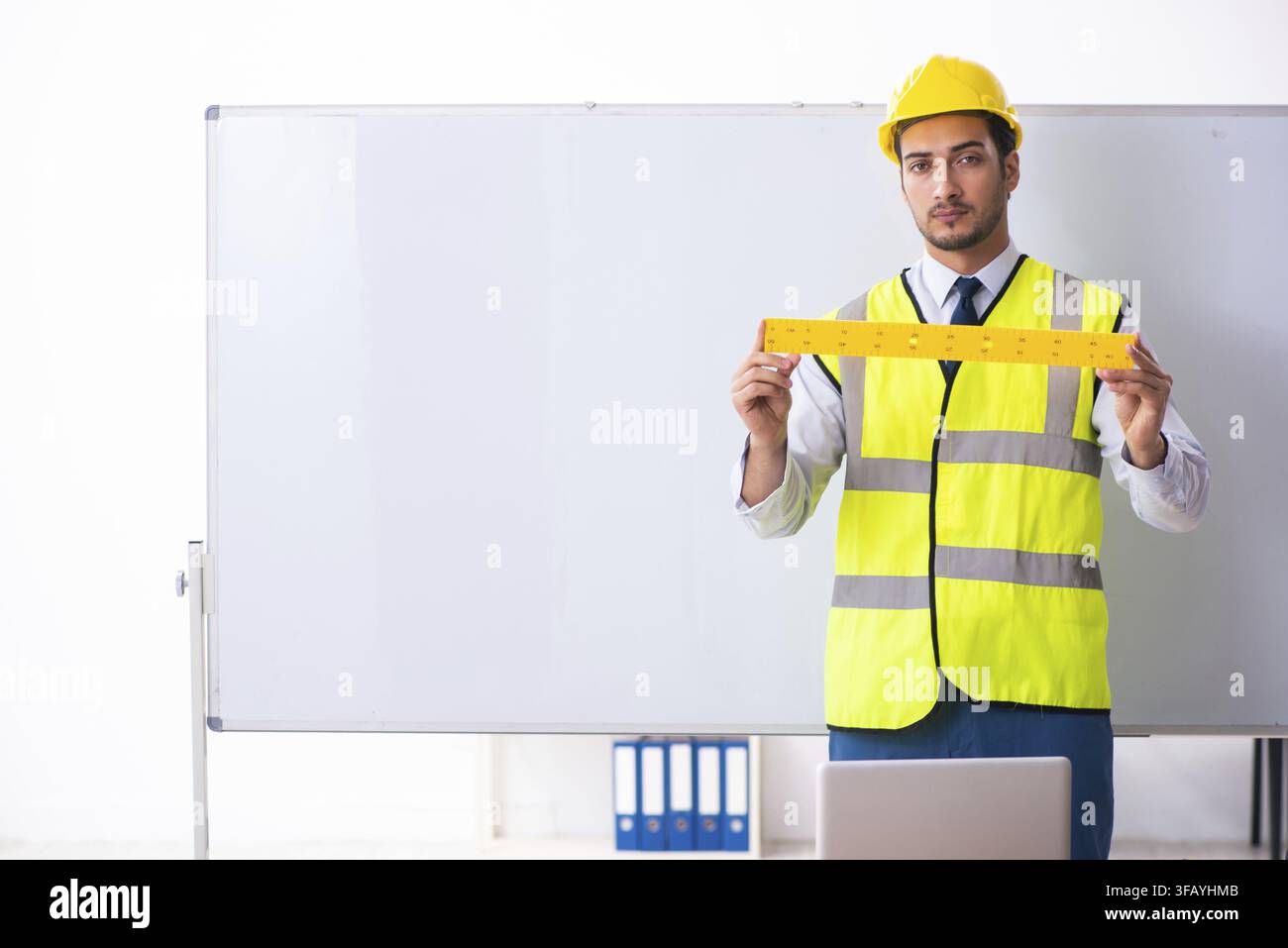Young architect in presentation concept Stock Photo