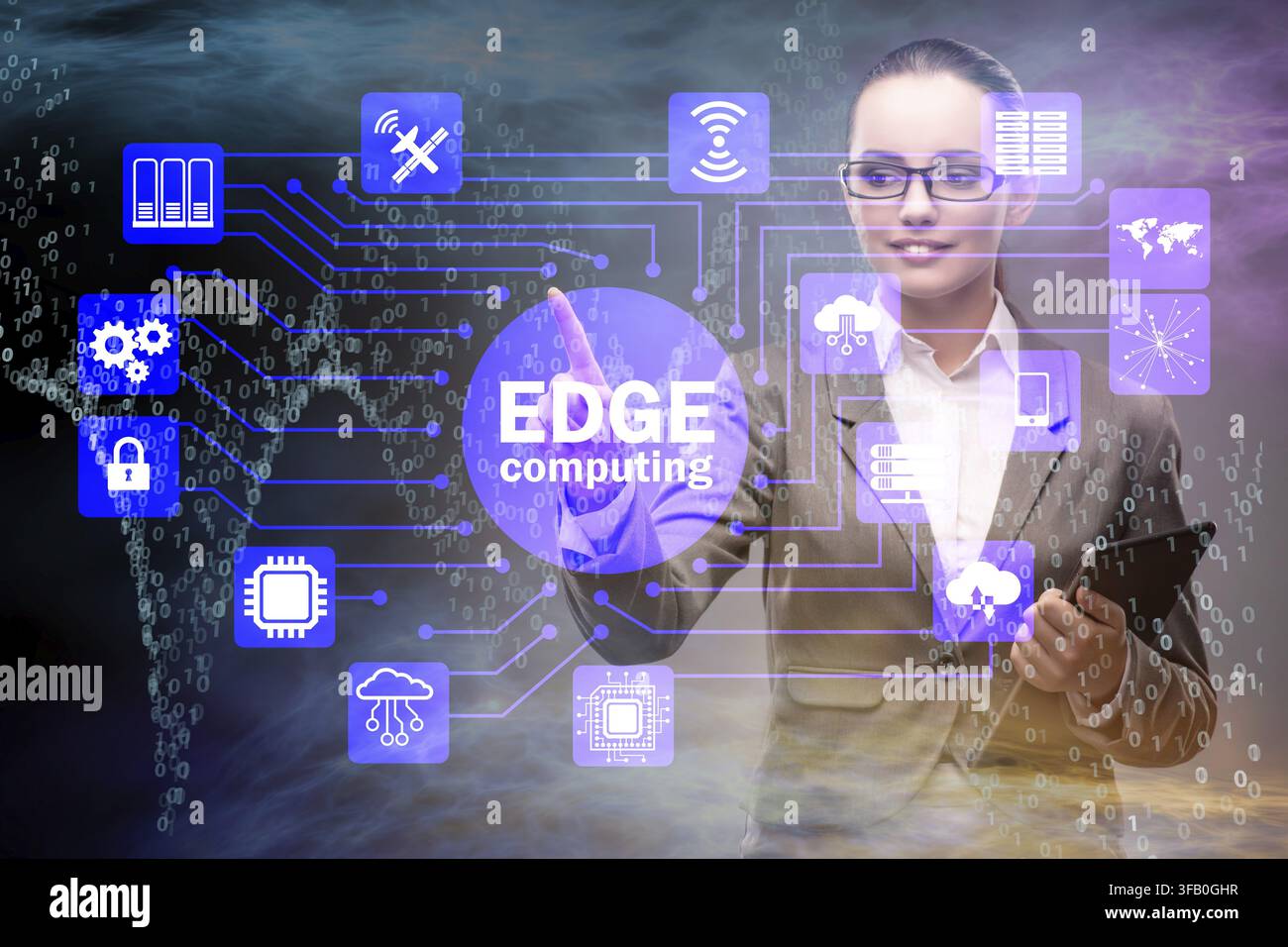 The fog and edge cloud computing concept Stock Photo