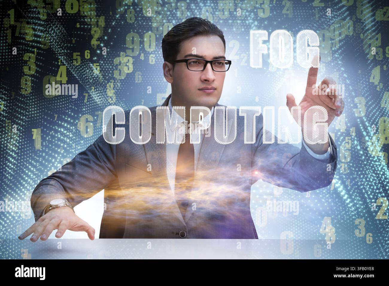 The concept of cloud edge and fog computing Stock Photo