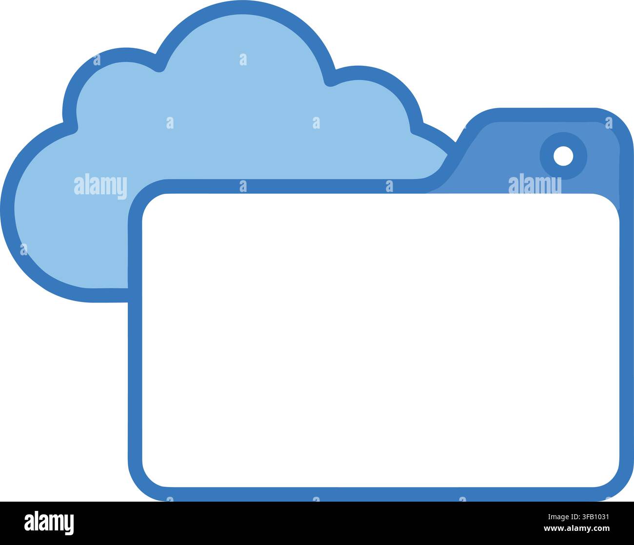 Cloud folder document storage icon representing digital file management systems for cloud based computing platforms now. Stock Vector