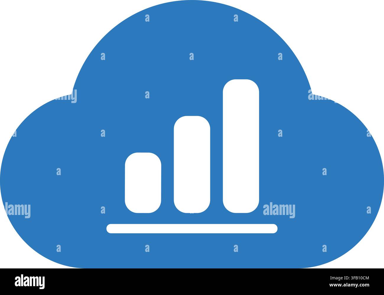 Data growth chart bars on cloud icon representing analytics and business performance tracking software development. Stock Vector