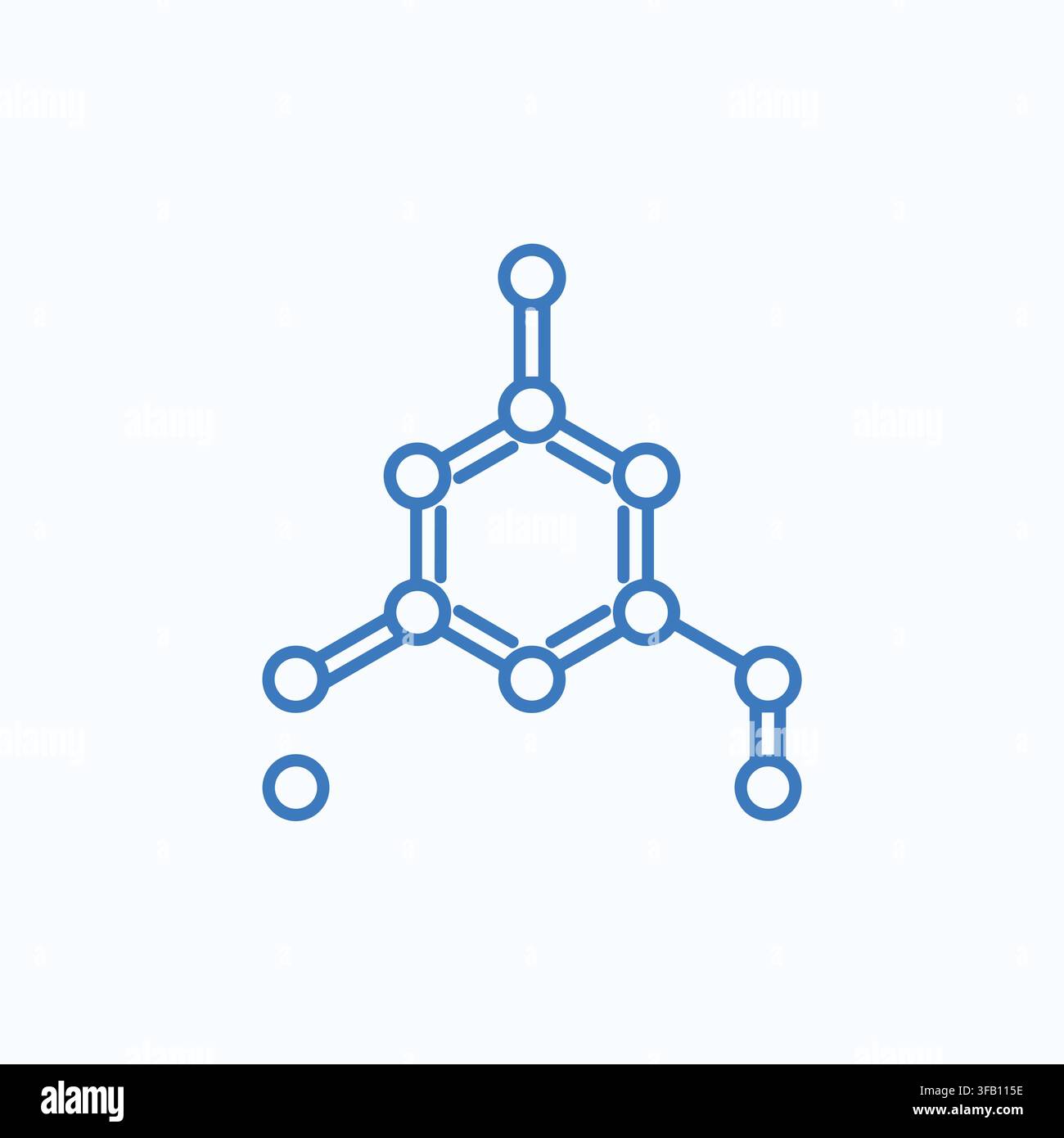 Molecular structure icon representing chemical compounds and laboratory research in scientific chemistry development. Stock Vector