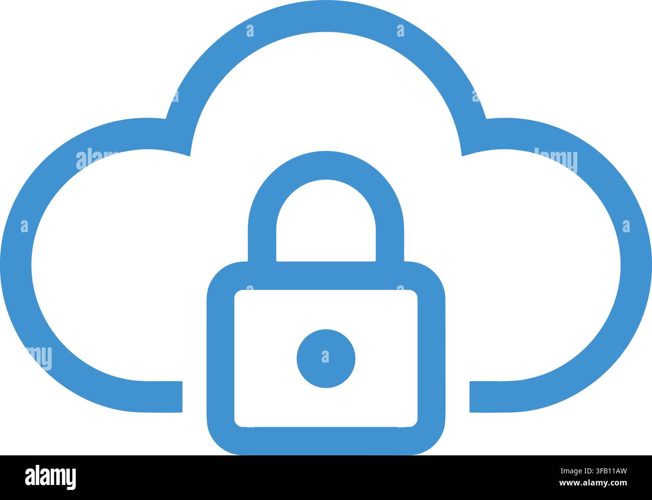 Secure cloud computing icon representing data protection services isolated on transparent background for web design. Stock Vector