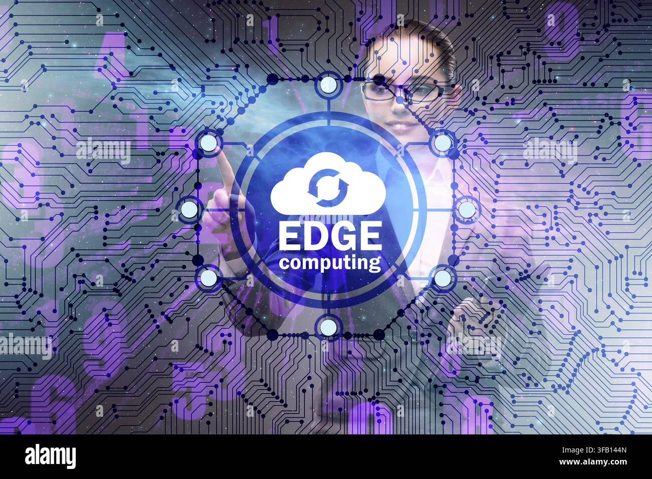 The fog and edge cloud computing concept Stock Photo