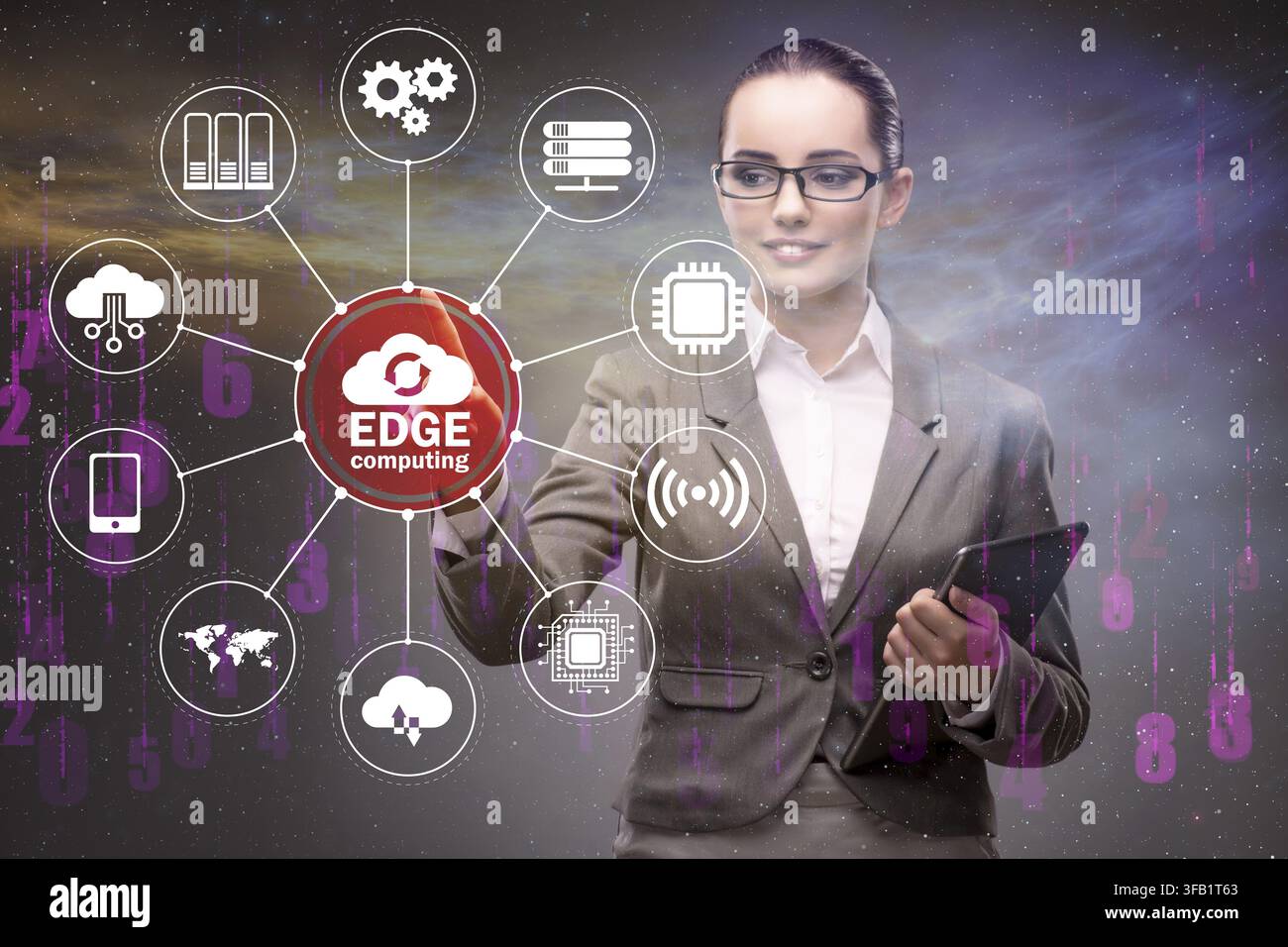 The fog and edge cloud computing concept Stock Photo