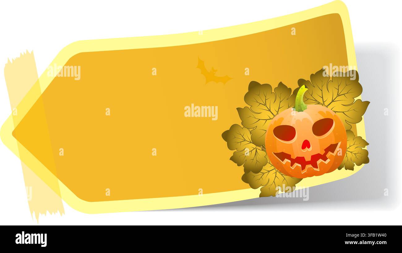 Halloween sticker with Jack O'Lantern, element for design, eps10 vector illustration Stock Vector