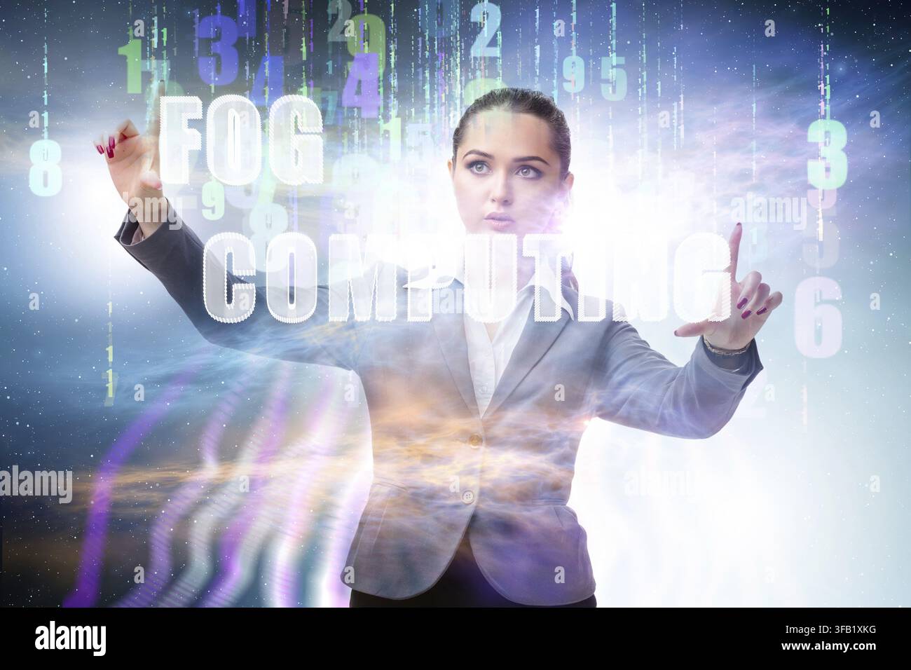 The concept of cloud edge and fog computing Stock Photo