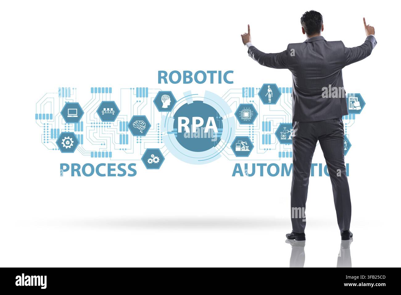 RPA concept - robotic process automation Stock Photo