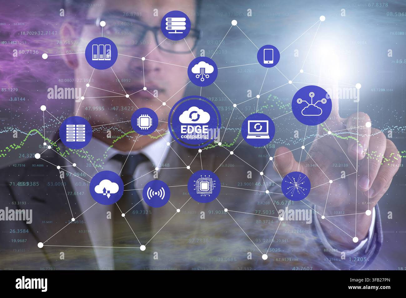 The fog and edge cloud computing concept Stock Photo