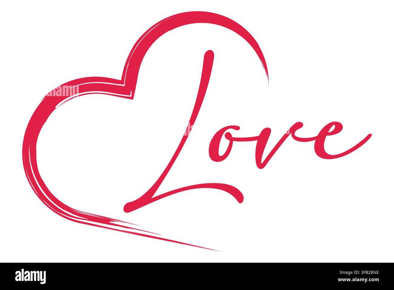 Heart Outline with Love Text Logo Stock Vector