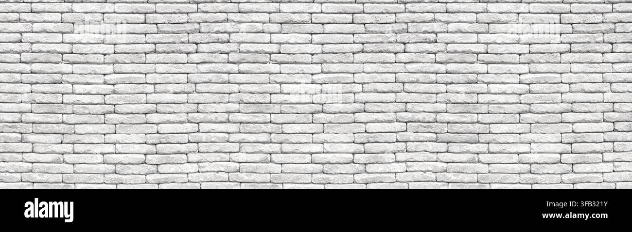 White brick wall creating a uniform texture and abstract background Stock Photo
