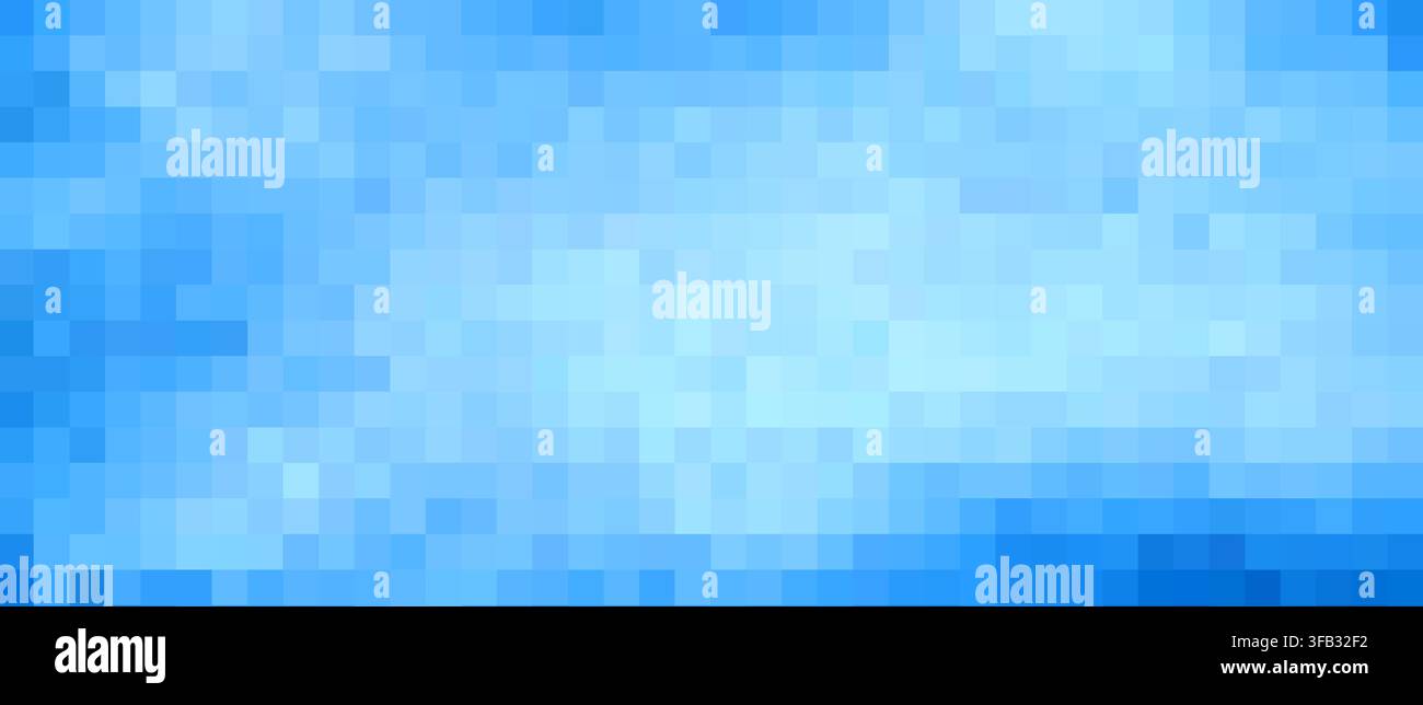 Blue pixel mosaic pattern forming a gradient digital abstract background Stock Photo