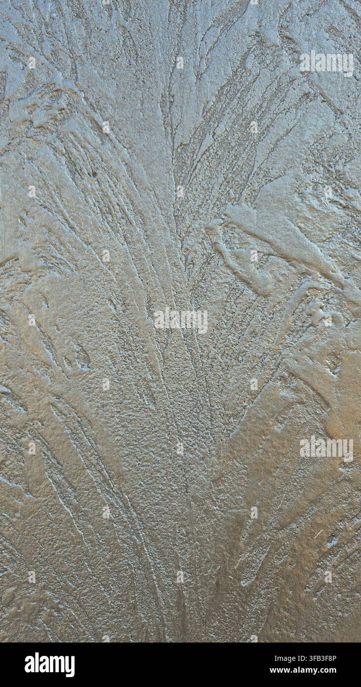 Textured Wall Surface with Raised Feather Like Plaster Pattern Close Up - Smartphone Captured Stock Image