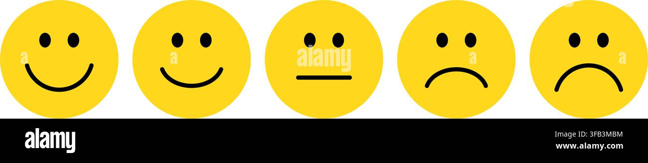 Customer Feedback Rating Scale Emoticon Set Vector Illustration Stock Vector