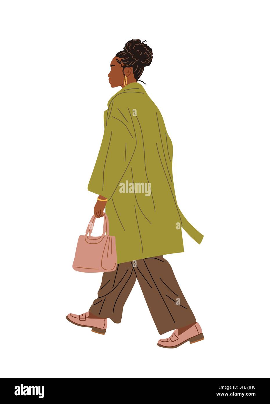 Woman in black coat walks hi-res stock photography and images - Alamy