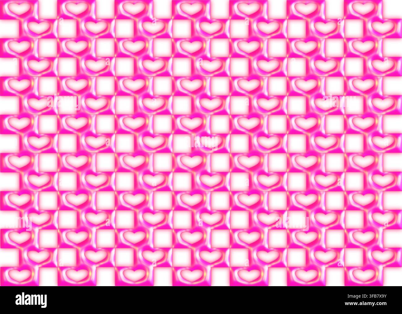 A pattern featuring numerous pink bubble frames for transparent hearts. Meant as a valentines day overlay structure Stock Vector