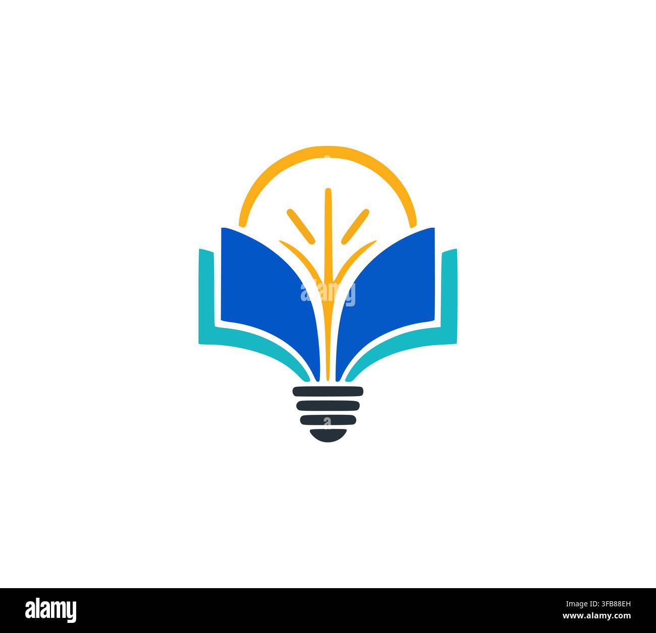 Modern Book Lightbulb Idea Education Knowledge Logo Design Vector Concept Stock Vector