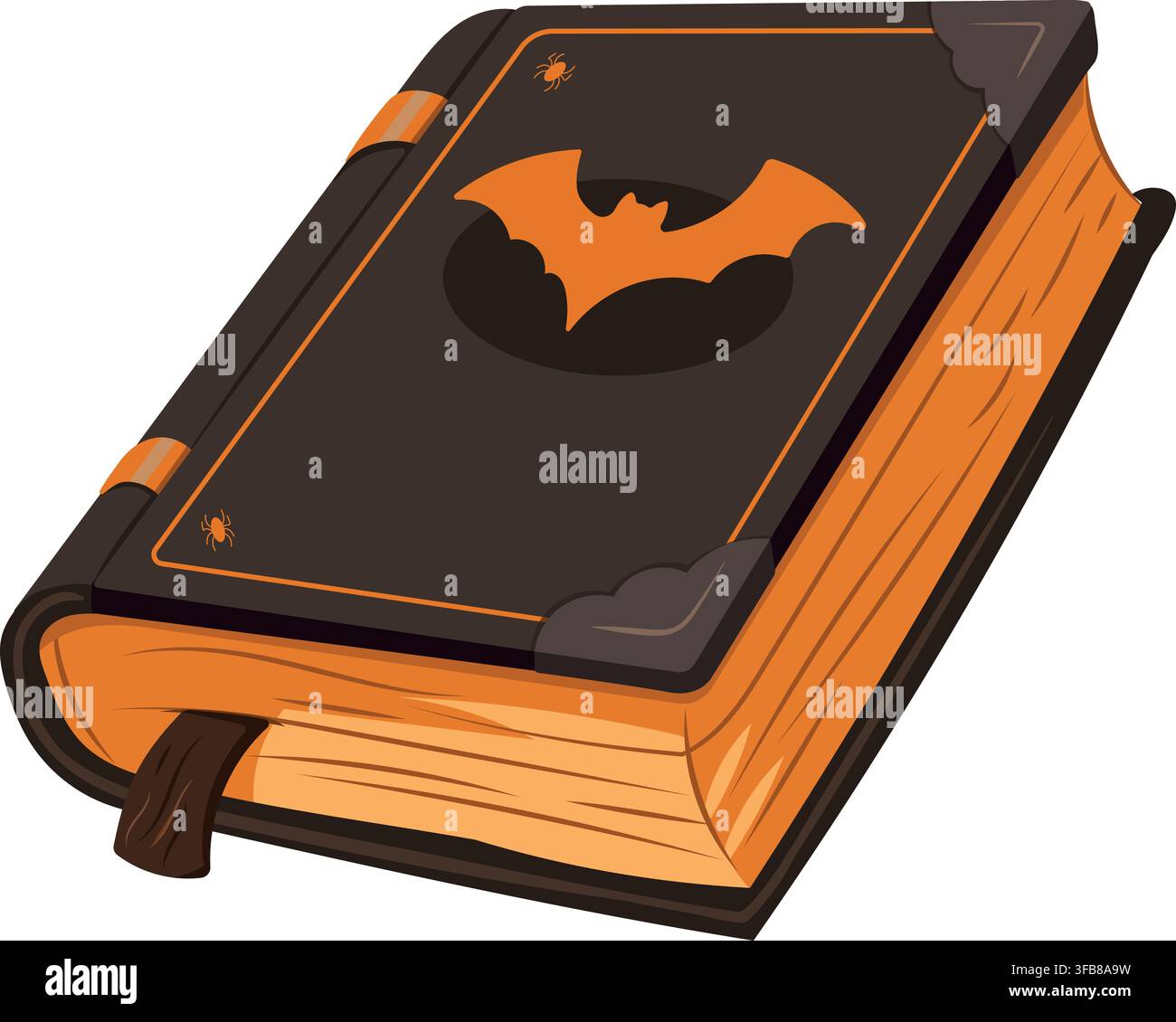 Halloween Magic Spell Book with Bat Symbol Stock Vector