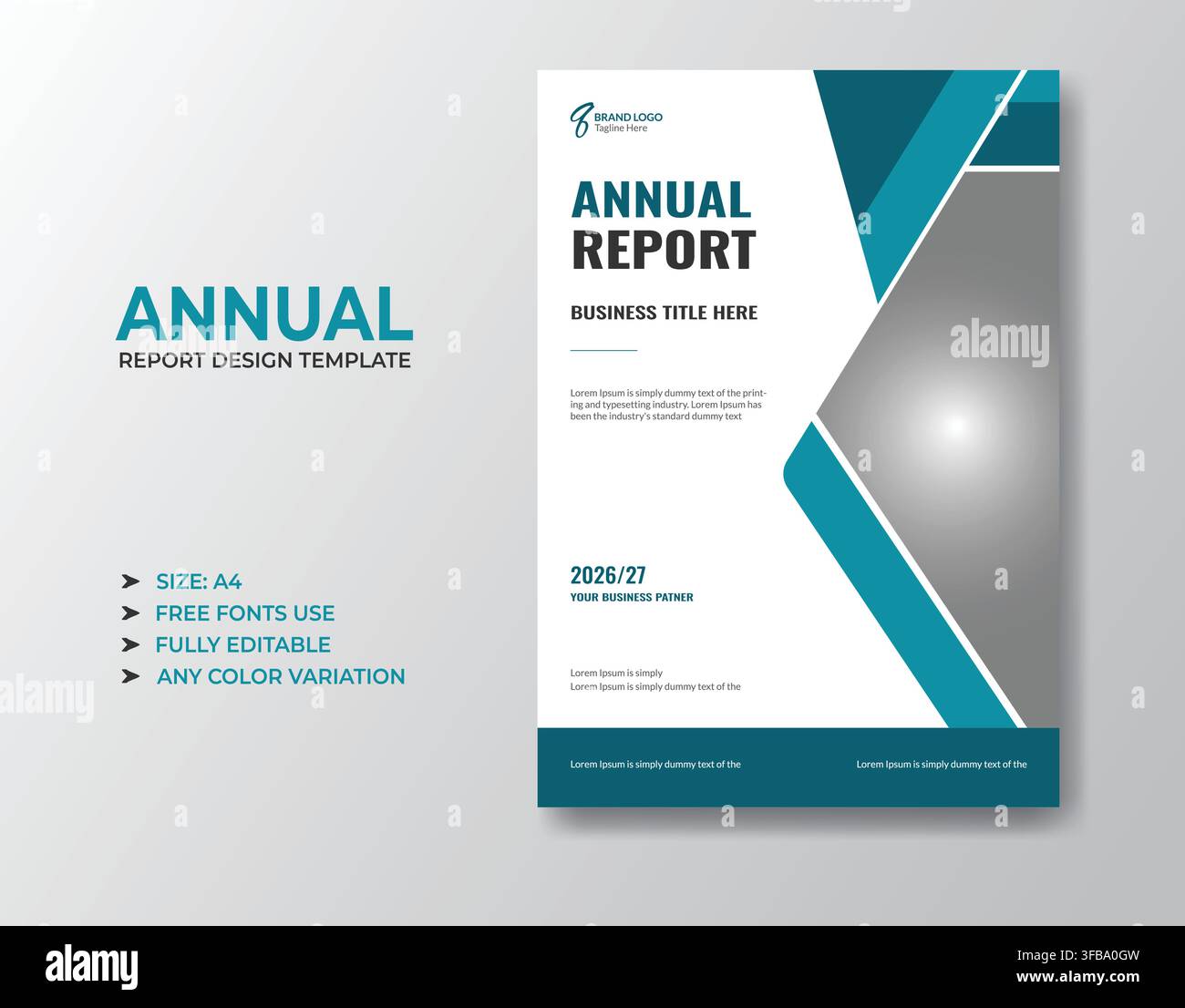 Annual Report Cover Template Stock Vector